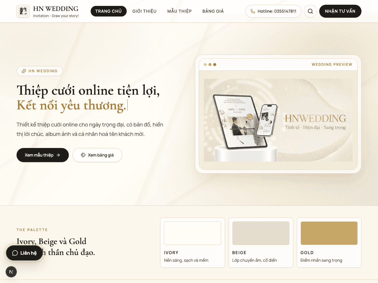 HNWedding invitation platform preview